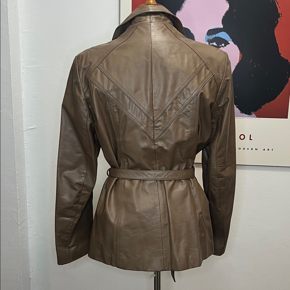 70’s Taupe Brown Genuine Wilson’s Leather Jacket - Picture 8 of 17